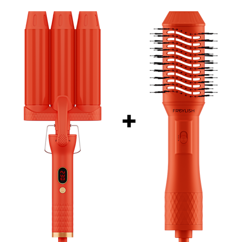 CERAMIC HAIR WAVE CURLER  + Hot air hair brush