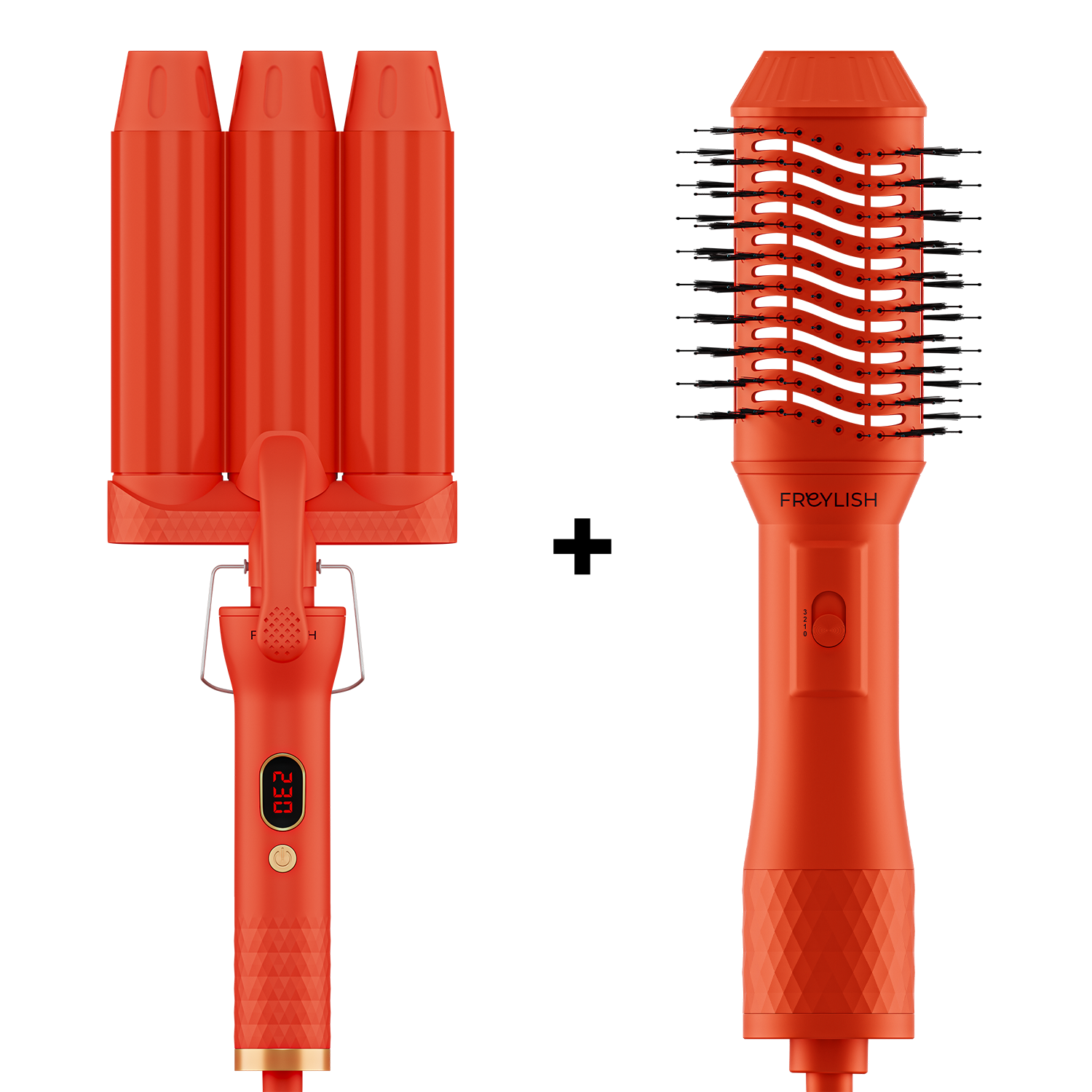 CERAMIC HAIR WAVE CURLER  + Hot air hair brush